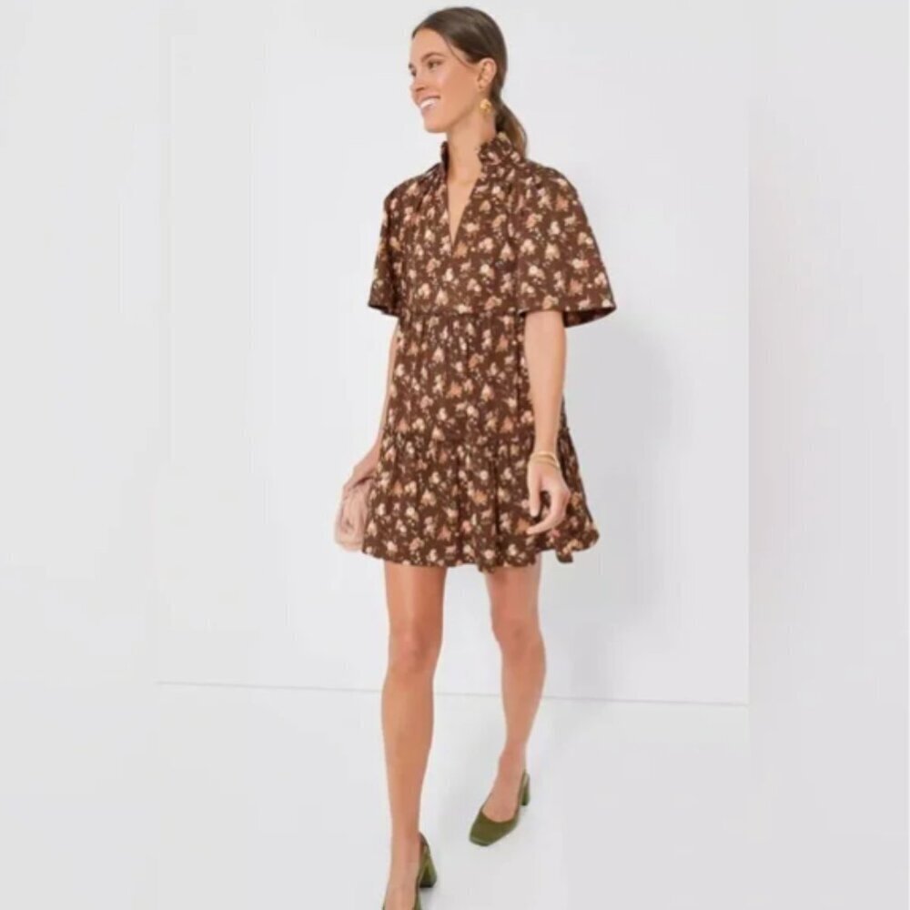 Tuckernuck Crawford Mini Dress Chintz Rosewood Floral Large